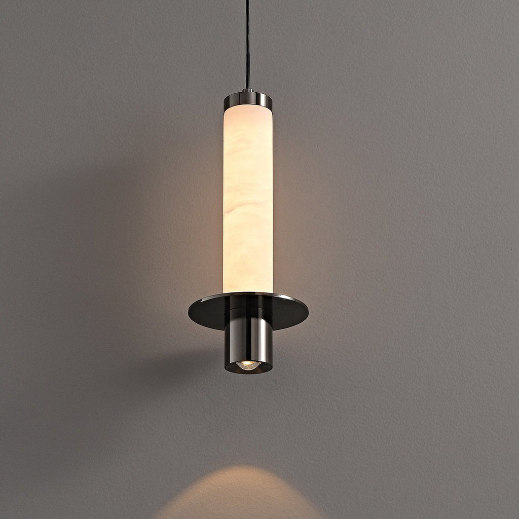 Cylindrical Plinth Alabaster Pendant Lamp