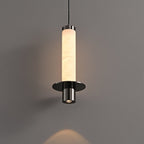 Cylindrical Plinth Alabaster Pendant Lamp