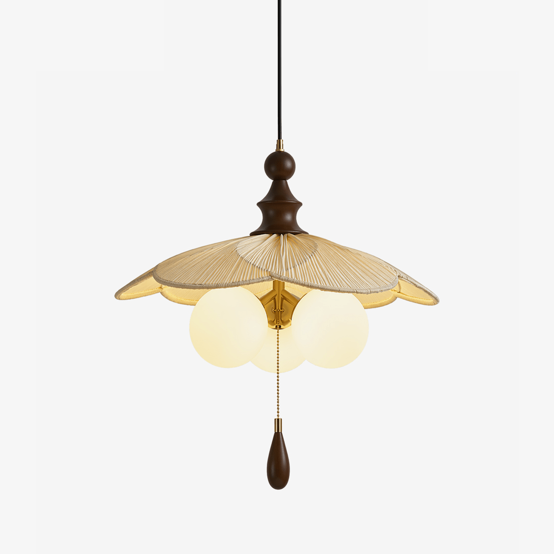 Vintage Pleated Petal Pendant Light