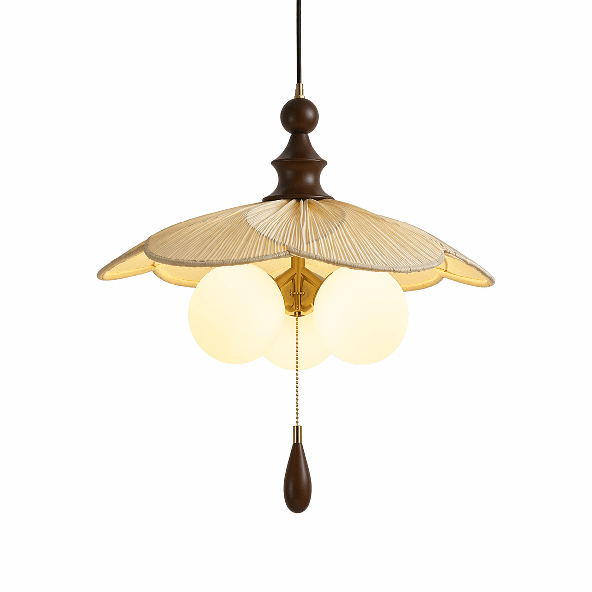 Vintage Pleated Petal Pendant Light