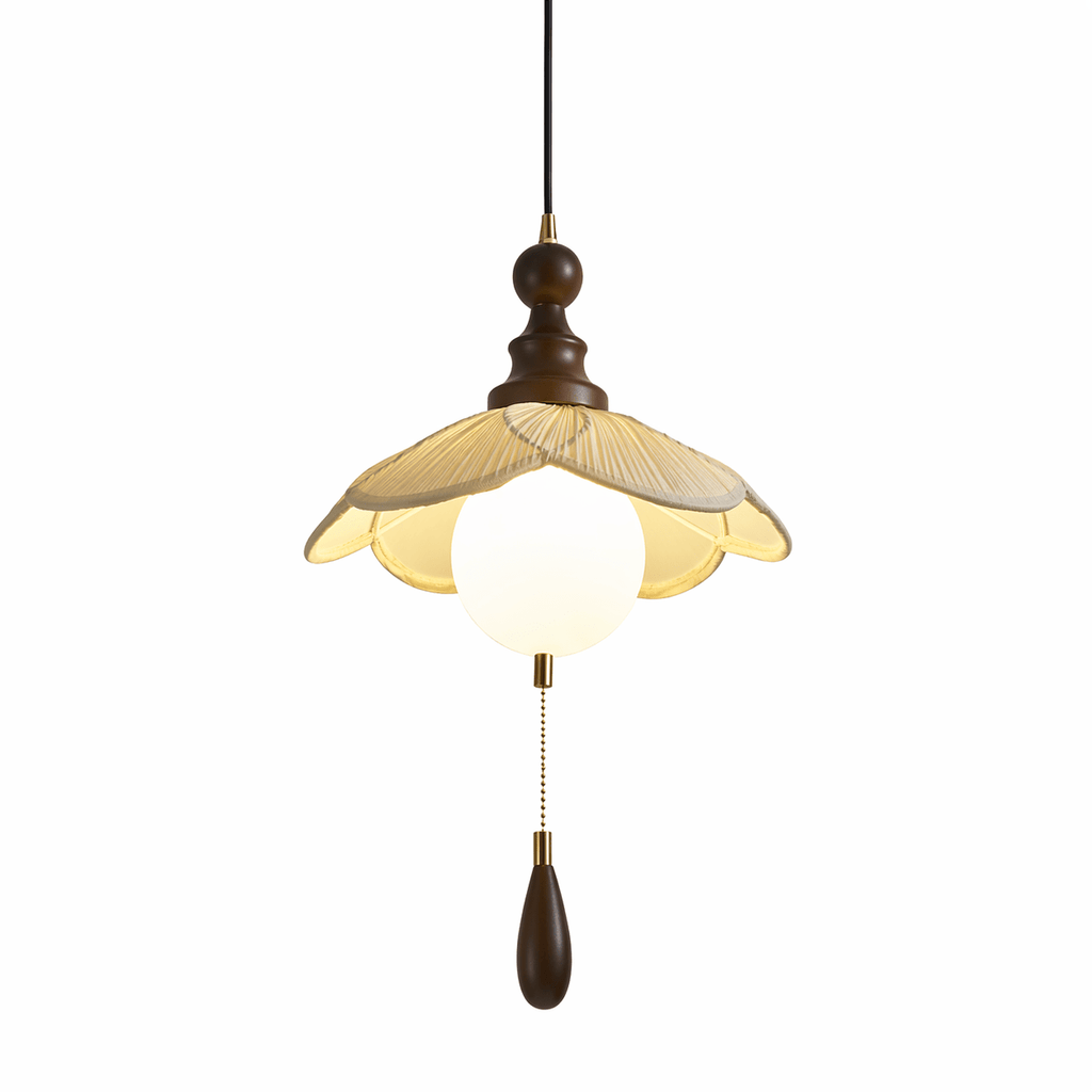 Vintage Pleated Petal Pendant Light