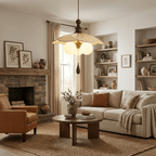 Vintage Pleated Petal Pendant Light