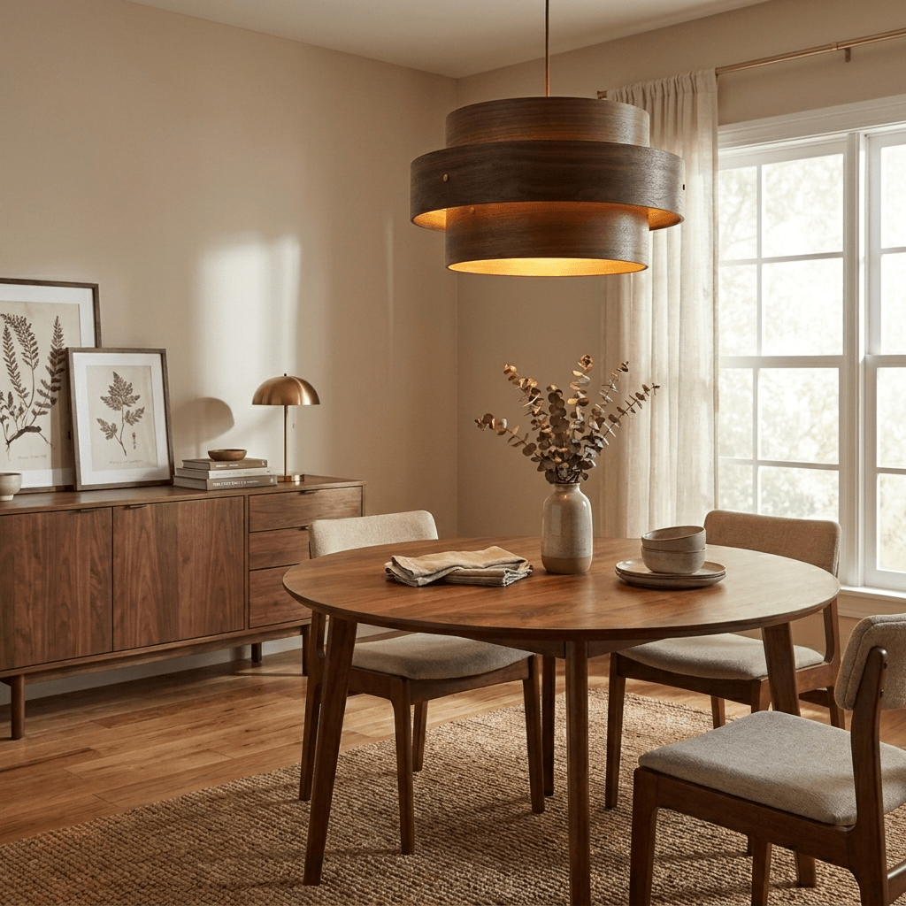 Layered Wood Veneer Pendant Light