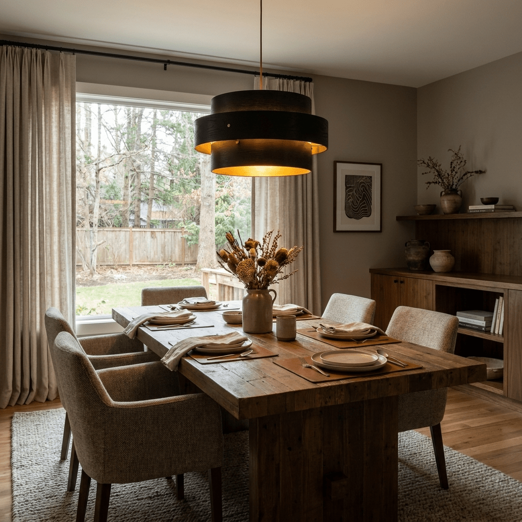 Layered Wood Veneer Pendant Light