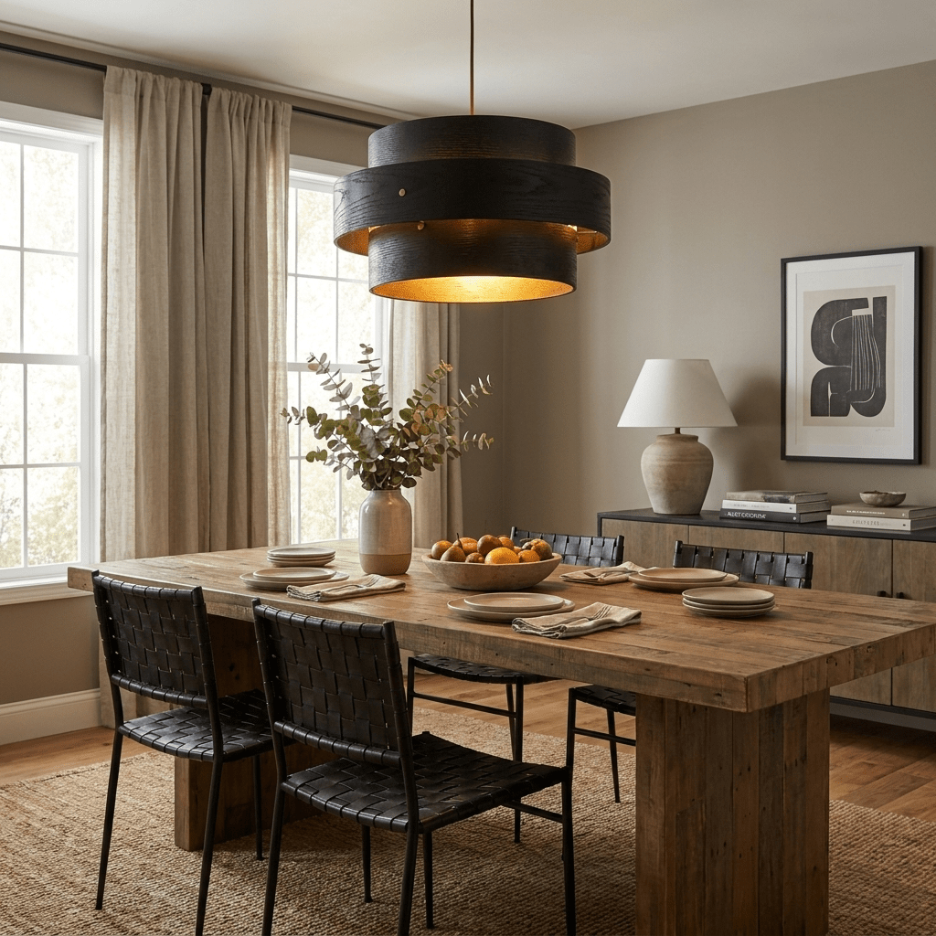 Layered Wood Veneer Pendant Light