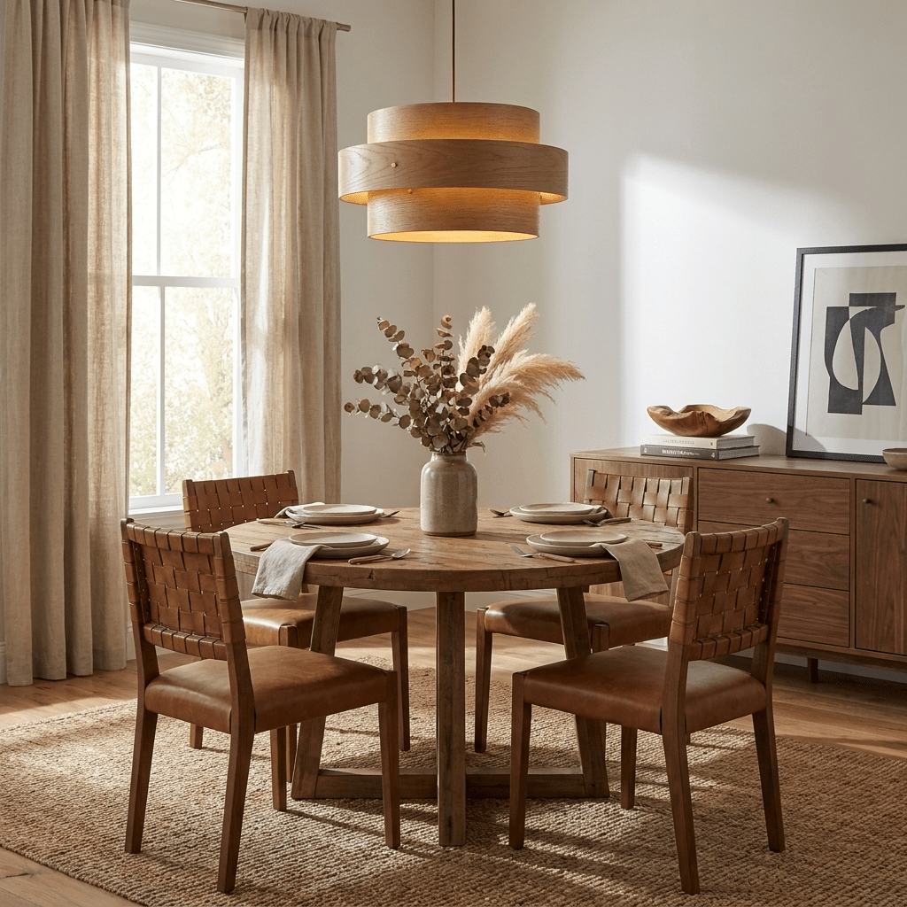 Layered Wood Veneer Pendant Light