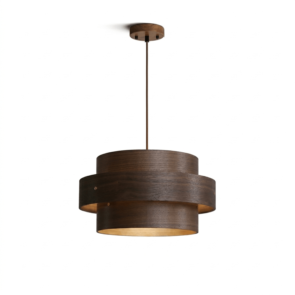 Layered Wood Veneer Pendant Light