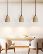 Earthy Travertine Cone Pendant Light