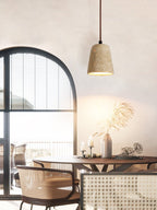 Earthy Travertine Cone Pendant Light