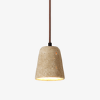 Earthy Travertine Cone Pendant Light