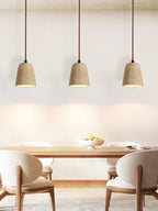 Earthy Travertine Cone Pendant Light