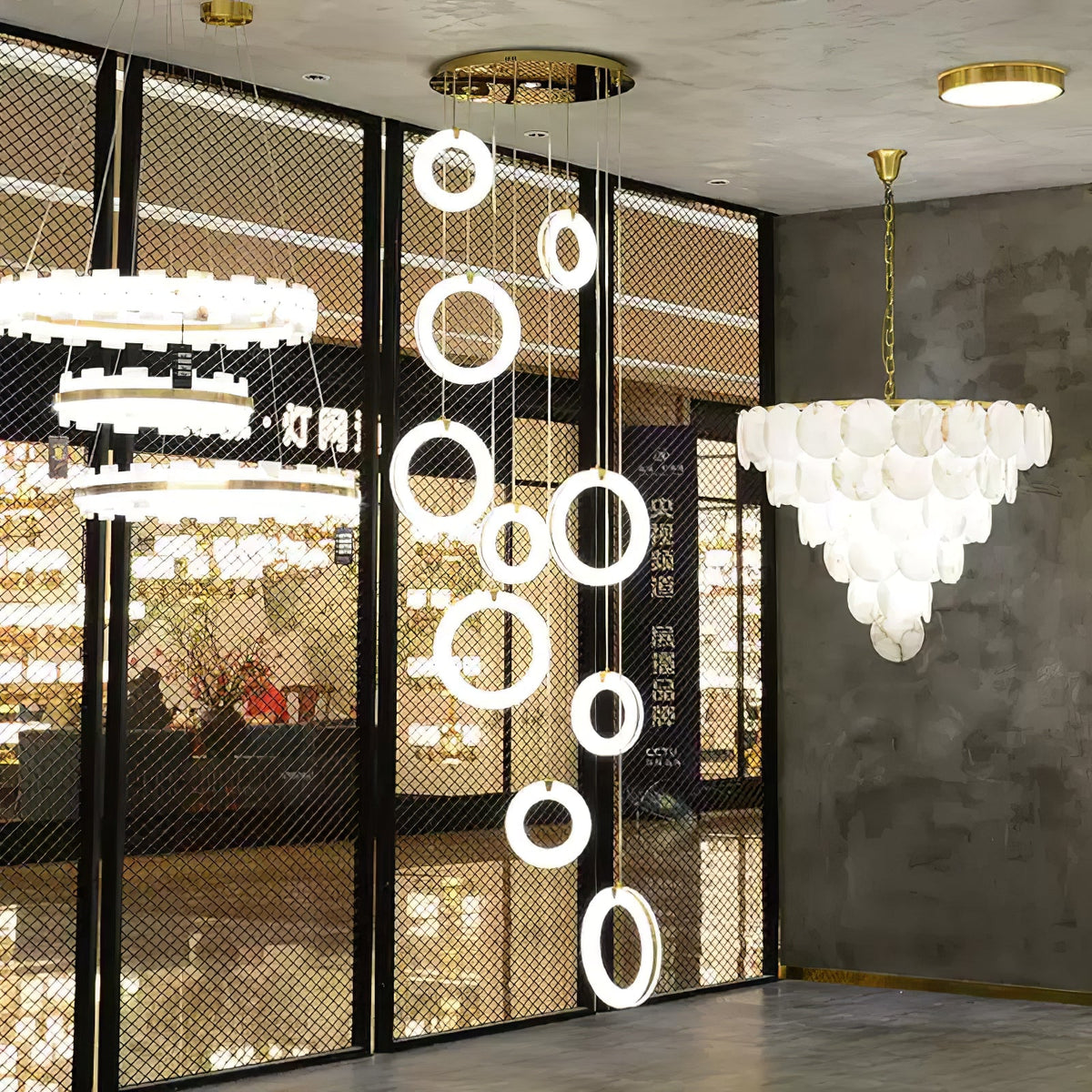 Alabaster Ring Pendant Light