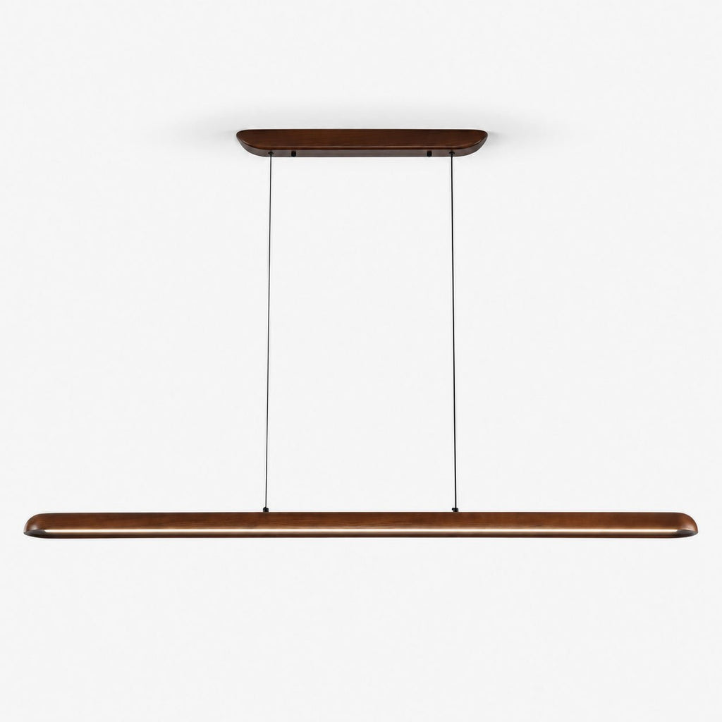 Wide Wood Linear Pendant Light