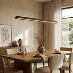 Wide Wood Linear Pendant Light