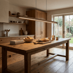 Wide Wood Linear Pendant Light