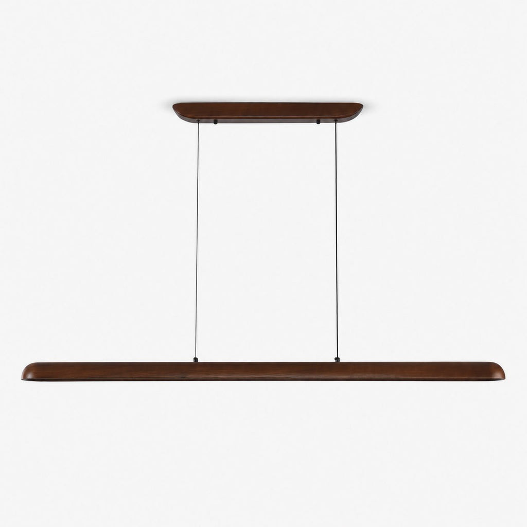Wide Wood Linear Pendant Light