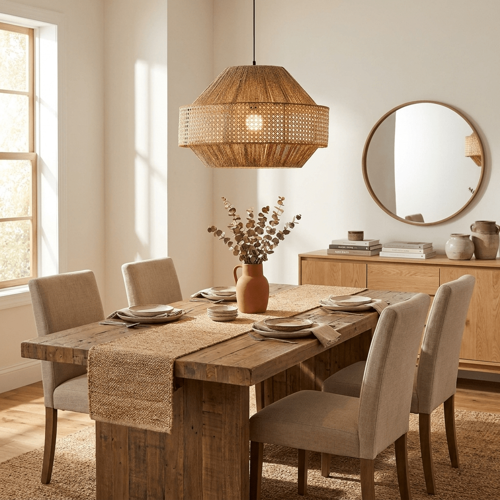 Jute Rattan Woven Pendant Lamp
