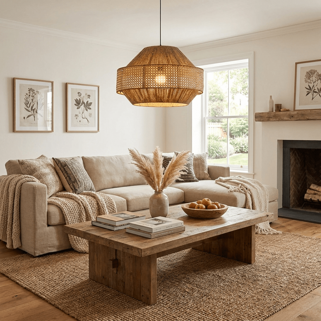 Jute Rattan Woven Pendant Lamp