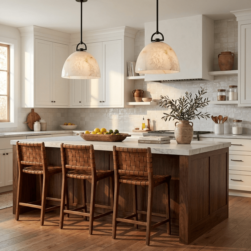 Aurelian Alabaster Dome Pendant Light