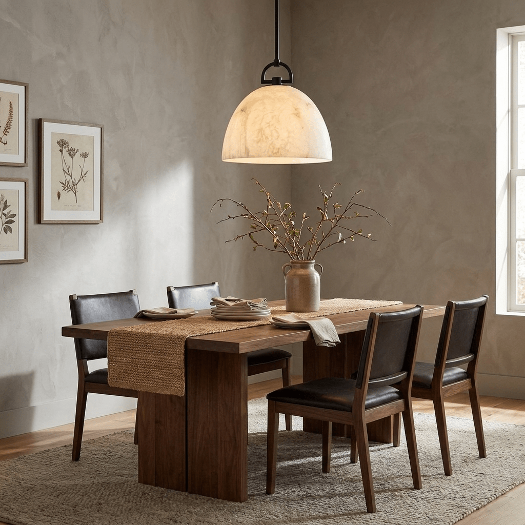 Aurelian Alabaster Dome Pendant Light