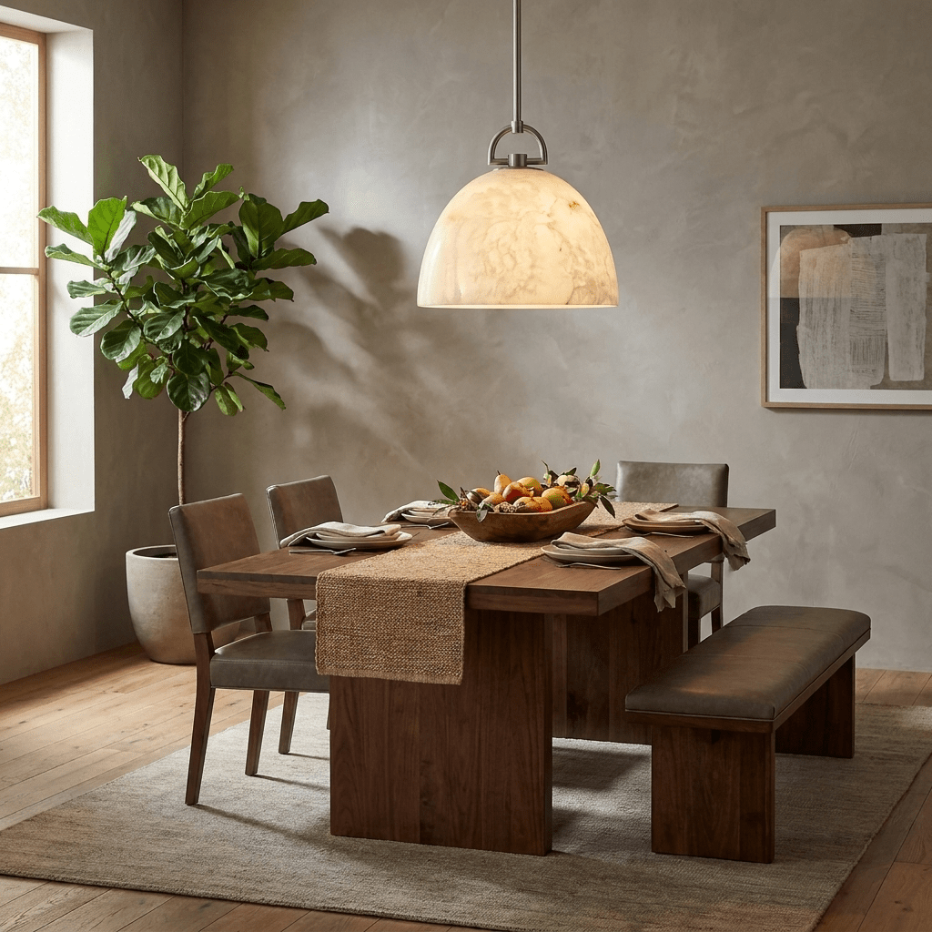 Aurelian Alabaster Dome Pendant Light