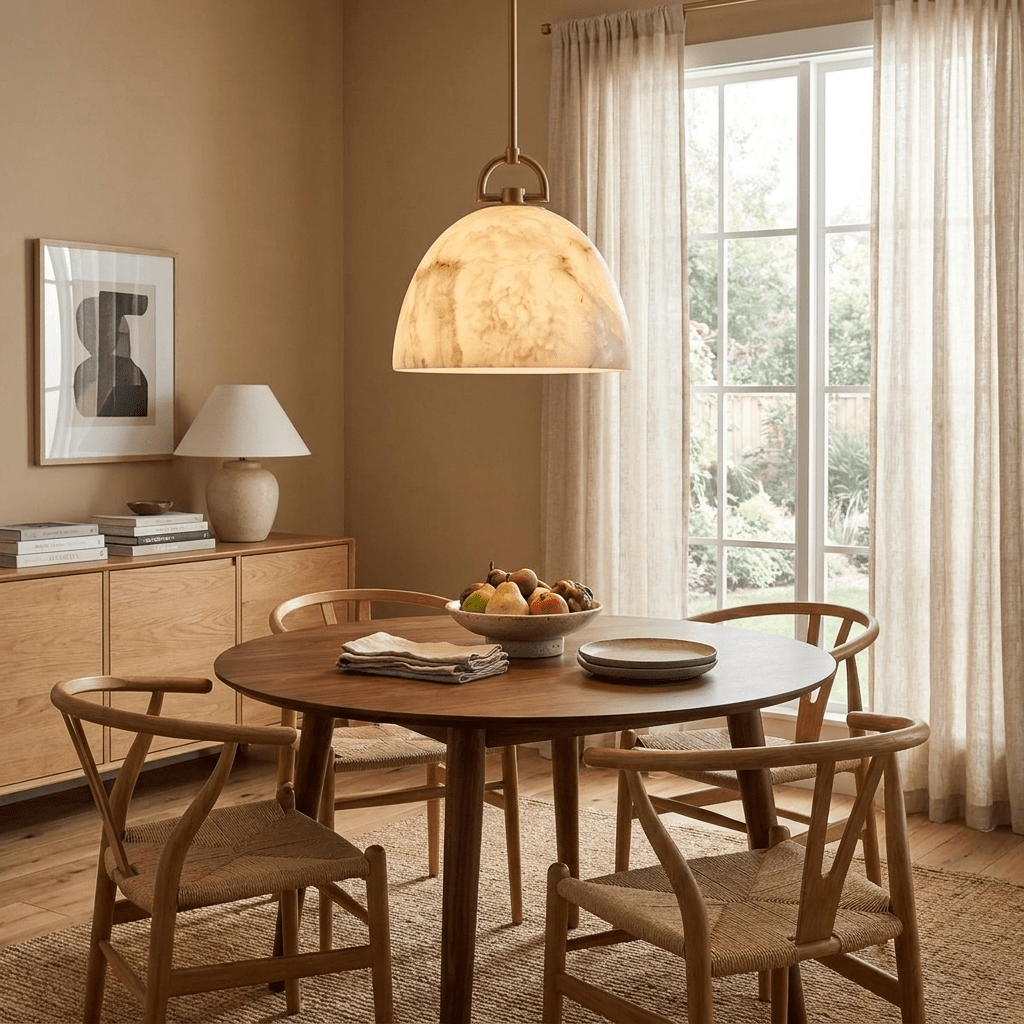 Aurelian Alabaster Dome Pendant Light