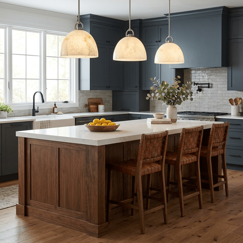 Aurelian Alabaster Dome Pendant Light