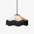 Fabric Cone Black Fringe Pendant Lamp