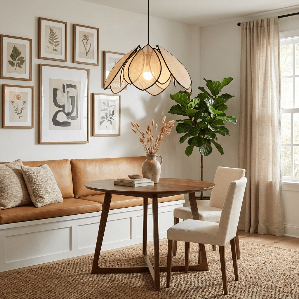 Lotus Petal Plant Fiber Pendant Lamp