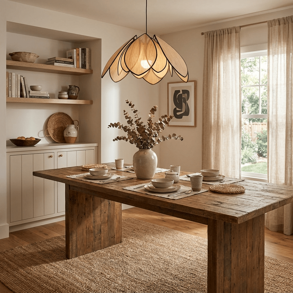 Lotus Petal Plant Fiber Pendant Lamp