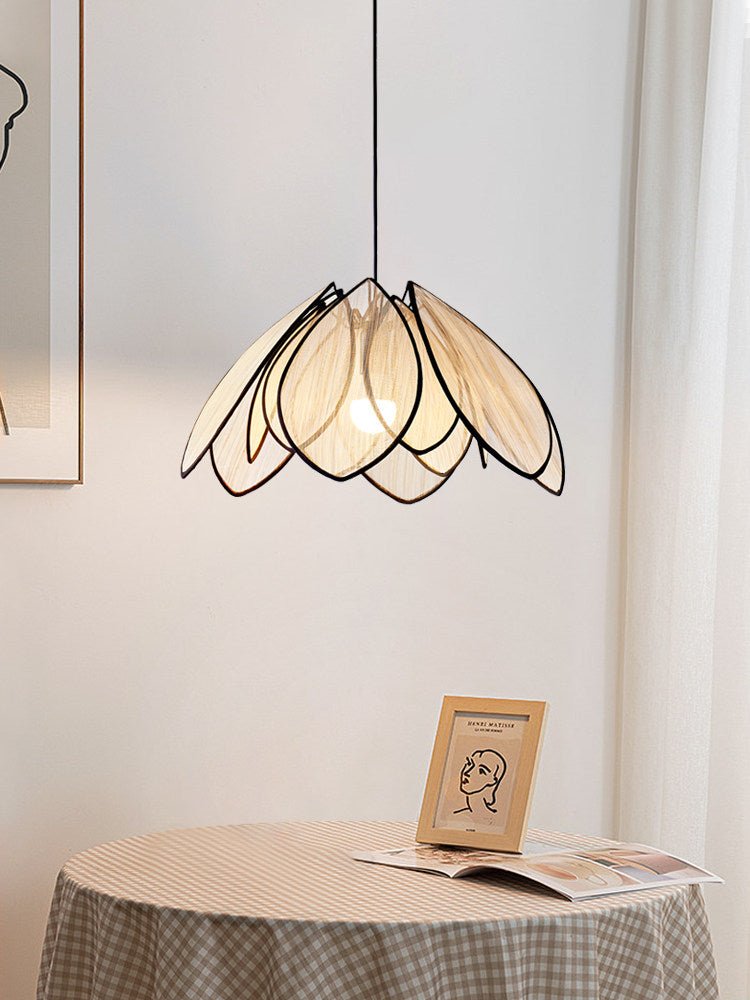 Lotus Petal Plant Fiber Pendant Lamp