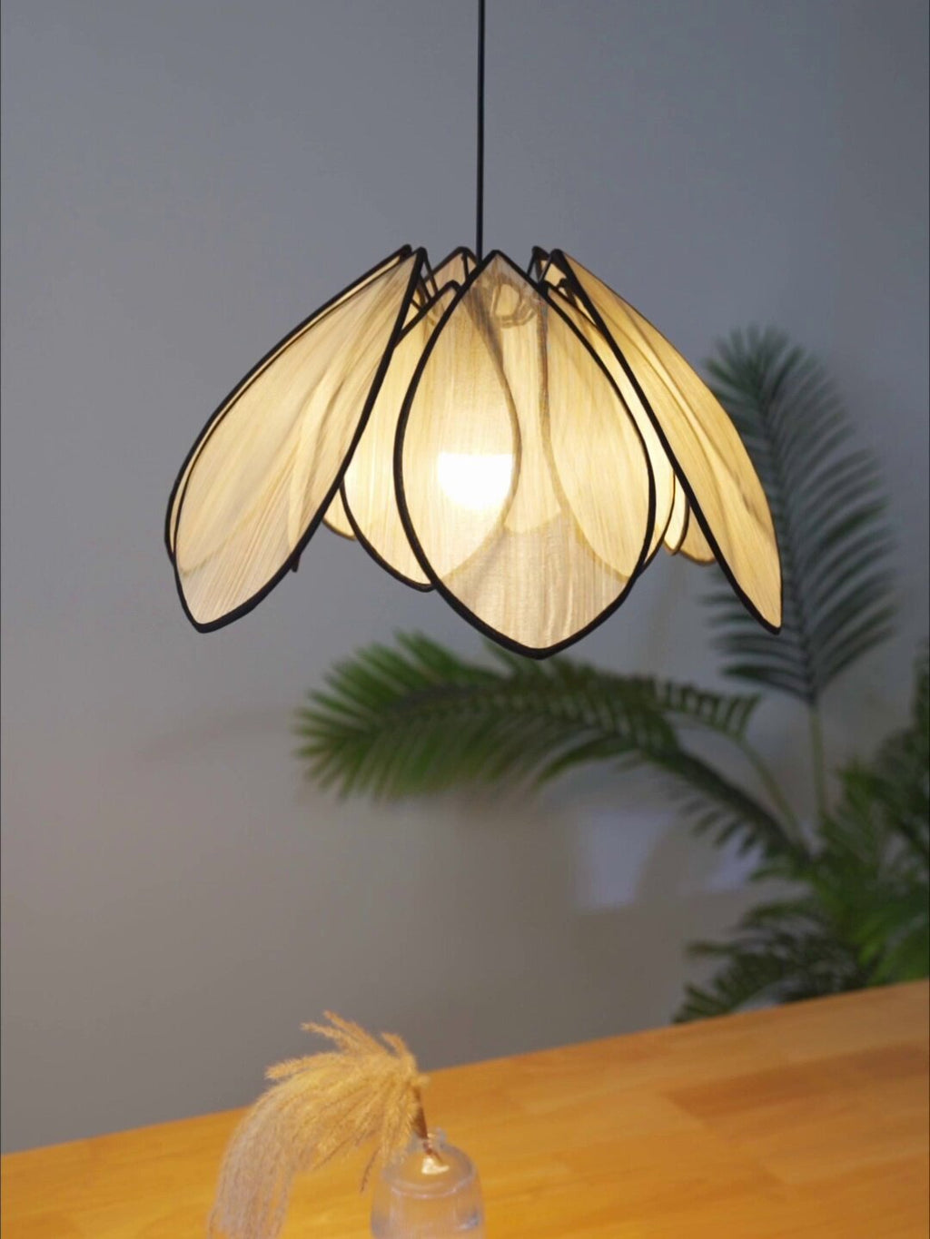 Lotus Petal Plant Fiber Pendant Lamp