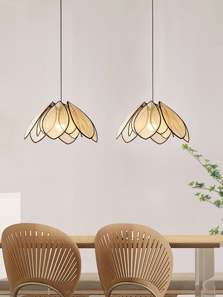Lotus Petal Plant Fiber Pendant Lamp
