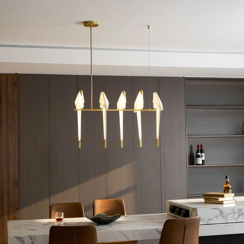 Paper Crane Bird LED Chandelier