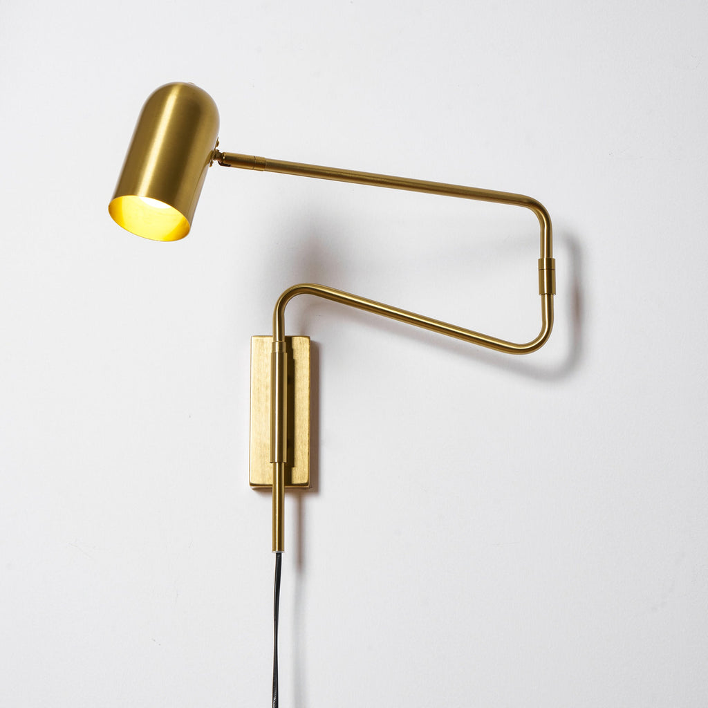 Adjustable Arm Plug In Wall Lamp