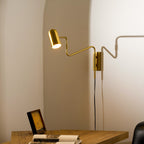Adjustable Arm Plug In Wall Lamp