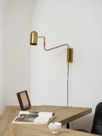 Adjustable Arm Plug In Wall Lamp
