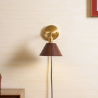Vintage Wood Plug-in Wall Lamp