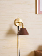 Vintage Wood Plug-in Wall Lamp