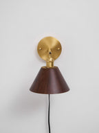 Vintage Wood Plug-in Wall Lamp