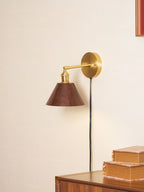 Vintage Wood Plug-in Wall Lamp