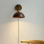 Vintage Wood Plug-in Wall Lamp