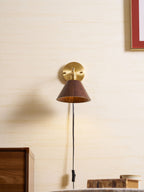 Vintage Wood Plug-in Wall Lamp