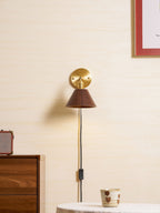 Vintage Wood Plug-in Wall Lamp