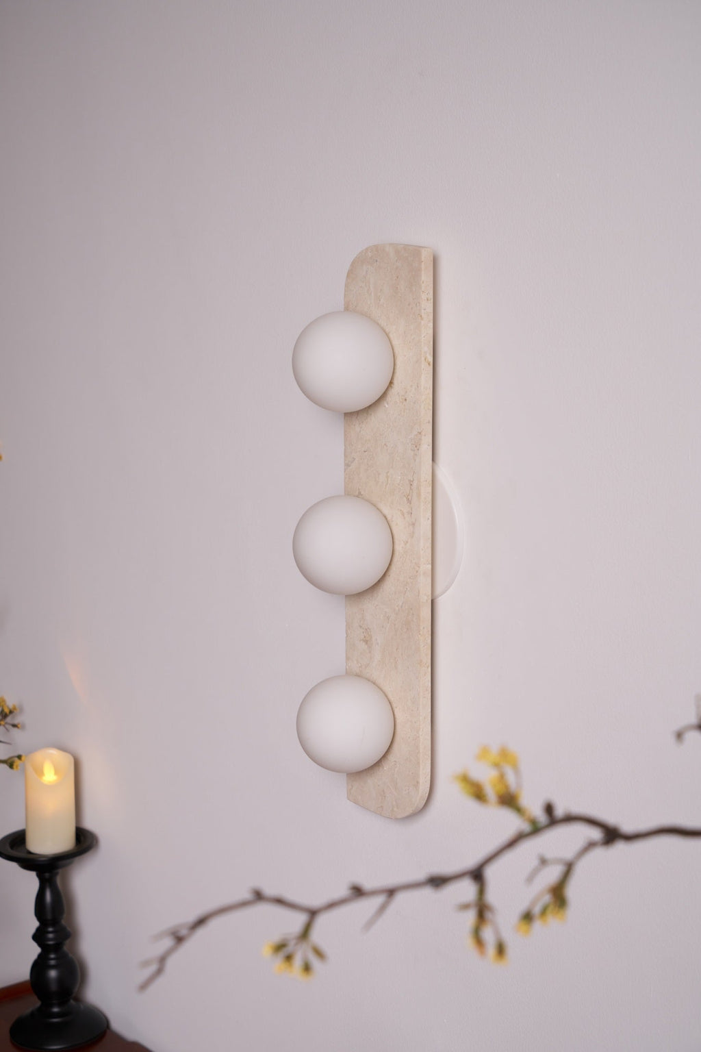 Elysian Travertine Plug-in Wall Light