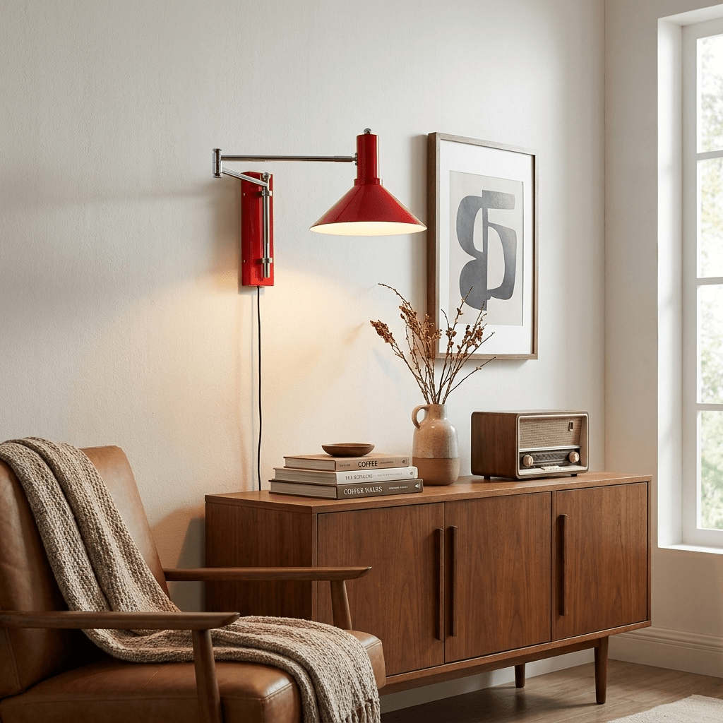 Cone Swing Arm Plug-in Wall Sconce