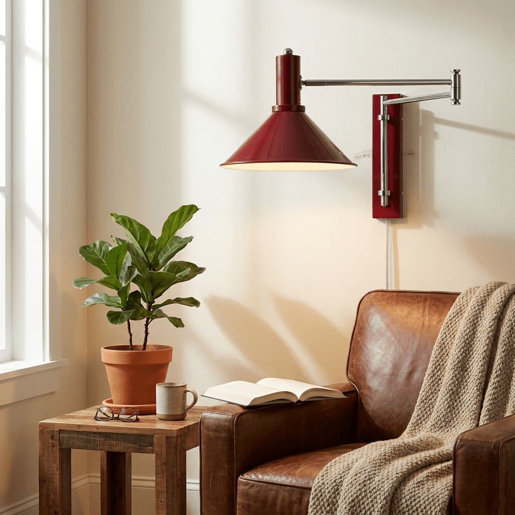 Cone Swing Arm Plug-in Wall Sconce