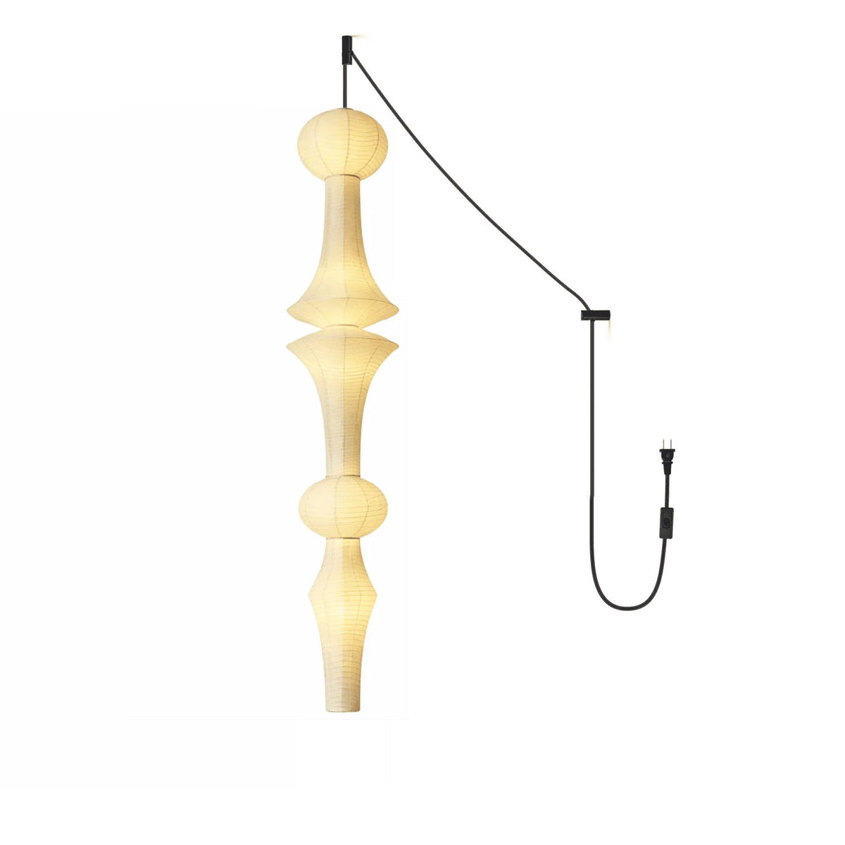 Washi Paper E Pendant Swag Light