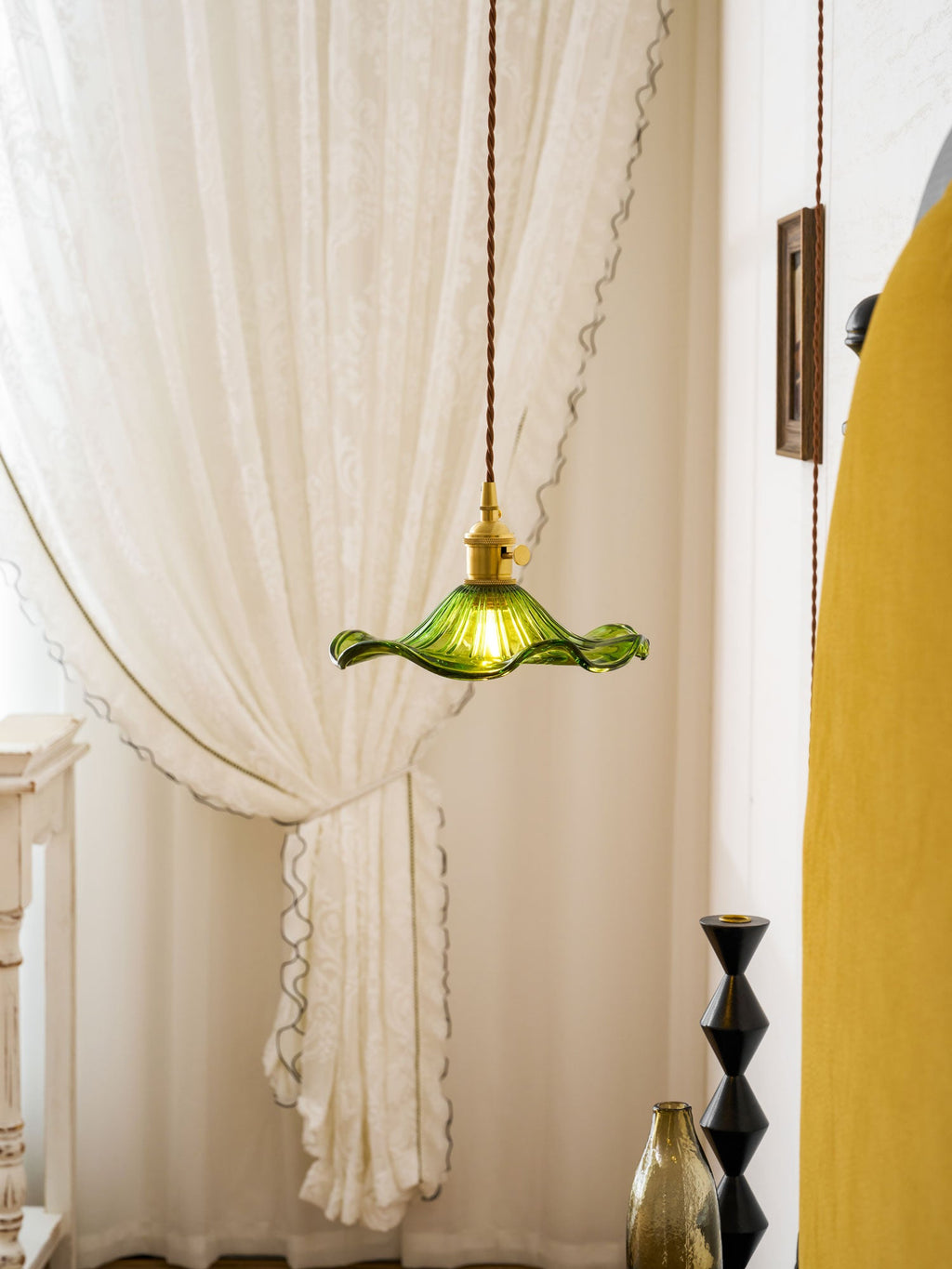 Glass Hibiscus Flower Swag Light