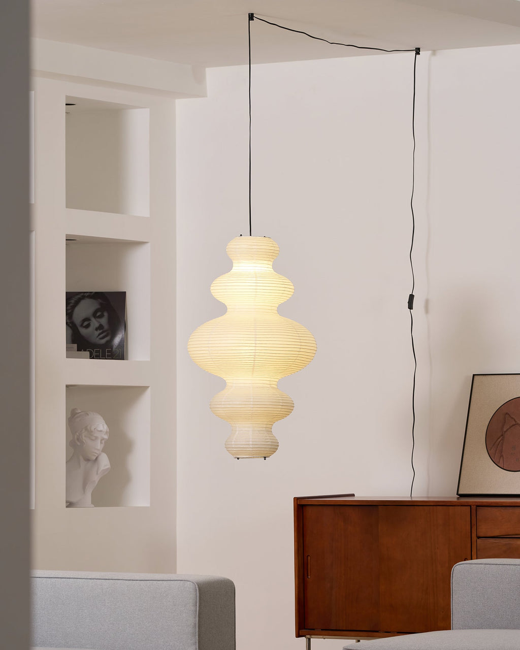 Kozo Paper Tower Swag Pendant